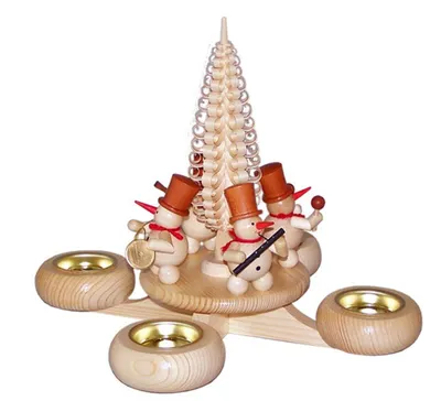 Produktbild von Weihnachtsdekoration Adventsleuchter mit Schneemänner natur BxHxt 22,5x22,5x22,5cm NEU