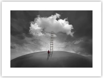 Produktbild von Poster - Poster ohne Rahmen - Symbol Leiter Himmel - 40x30 cm - Wand Bild - Wanddeko - Wandbilder - Kunstposter - Wandposter - Bilder - Kunstdruck - Wanddekoration - Wandbild - P2XAA40x30-4900