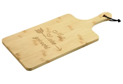 Immagine prodotto di KESPER 58394 Tagliere con cuore, motivo "cooked with love", 55 x 25 cm in bambù / Tagliere