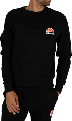 Produktbild von Ellesse Herren Diveria linkes Kasten-Logo-Sweatshirt, Schwarz XS