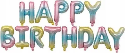 Produktbild von HAPPY BIRTHDAY – Mehrfarbige Girlande mit Ballons für Geburtstagsfeiern, 40 cm