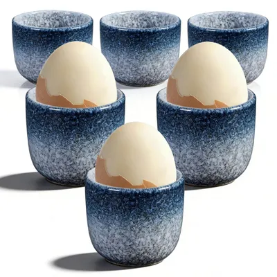 Eierdopjes aus Keramik, 6er-Set, Höhe 4,8 cm, Ø 5 cm, spülmaschinengeeignet