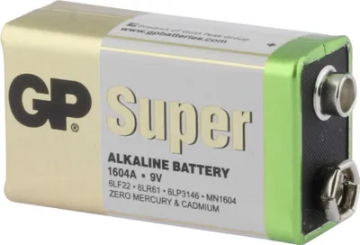 Produktbild von GP Batteries Super Alkaline 9V, Einwegbatterie, 9V, Alkali, 9 V, 1 Stück(e), Mehrfarbig