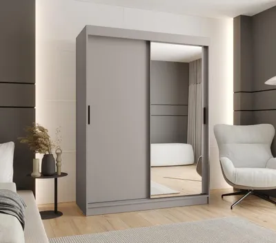 Obrázok produktu pre Dvojdverová šatníková skriňa 150 cm CASANDRA so zrkadlom - kašmír