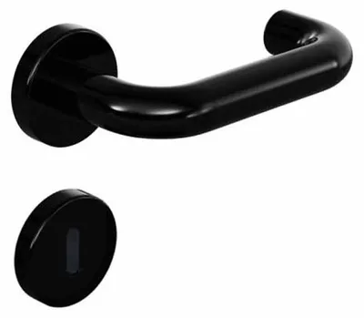 Produktbild von Hewi Rosetten-Drückergarnitur 111.23R / 305.23R / 306.23 BB Vierkant 8mm TS38,1-48mm tiefschwarz - 111R01.230 90