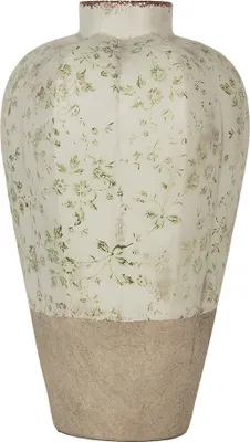 Produktbild von Clayre & Eef Vase Ø 24x38 cm Beige Grün Keramik Blumen