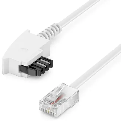 Image de Câble réseau deleyCON, 30 mètres, connecteurs TAE-F RJ45 8P2C, 99% cuivre, calibre AWG28, couleur : blanc, longueur : 30 mètres