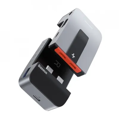 Immagine prodotto di Baseus HUB USB multifunzionale USB 3.0 / RJ45 / 3,5 mm / HDMI / USB Tipo C / Thunderbolt 3 per MacBook Pro