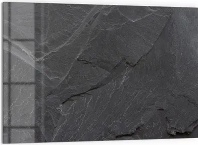 Produktbild von DEQORI Küchenrückwand Glas 60x40 cm 'Schiefersteinoptik' Spritzschutz Bad Rückwand