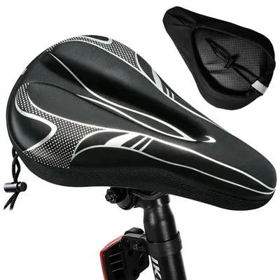 Imagen del producto de Funda para sillín de bicicleta, diseño ergonómico, transpirable, de 28 x 18 cm, para bicicletas estáticas