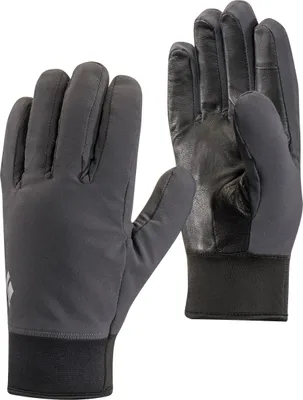 Midweight Softshell Handschuhe von Black Diamond; grau; ideal für das Laufen; mit rutschfester Handfläche.