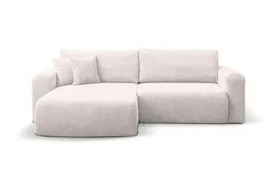 Produktbild von VENASI Ecksofa mit Schlaffunktion & Bettkasten Roma, Beige Cordstoff