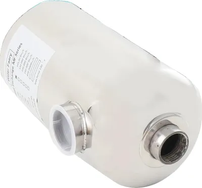Zdjęcie produktu dla Wymiennik ciepła, 28 kW, stal nierdzewna SS304, wymiary 29,2 cm x 16 cm, przyłącze basenowe G1 1/2, przepływ ciepłej wody 18 l/min