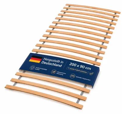 Productafbeelding van Lattenbodem, 90 x 200 cm, met 17 latten van berkenhout, belastbaar tot 100 kg, geschikt voor alle matrassen