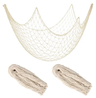 Fischernetz-Deko 2er-Pack 200x100 cm Baumwolle nautisch