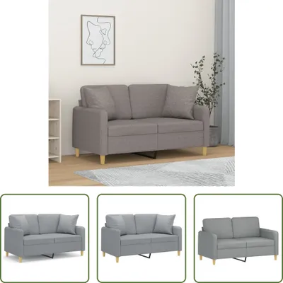 Produktbild von The Living Store 2-Sitzer-Sofa mit Zierkissen Hellgrau 120 cm Stoff