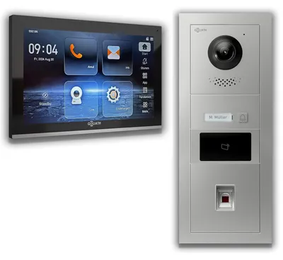 Produktbild von Goliath IP Video Türsprechanlage mit Kamera 10-Zoll Fingerprint RFID Silber : 1 Monitor : 10 Zoll Schwarz : Unterputzdose Monitor Anzahl: 1 Monitor Monitor Farbe: 10 Zoll Schwarz Montage: Unterputzdose