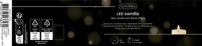 Zdjęcie produktu dla Świeca LED z funkcją timera 7x19cm wosk rustykalny szary / ciepły biały