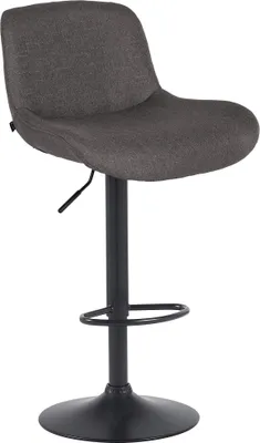 Produktbild von CLP Barhocker Solon Schwarz höhenverstellbar und drehbar mit Rückenlehne dunkelgrau Material Stoff