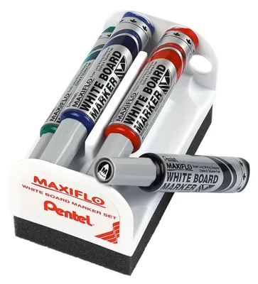 Obrázek produktu pro Sada popisovačů na bílé tabule Pentel MAXIFLO MWL5M, s houbičkou