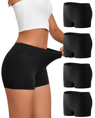 Image de Lot de 4 boxers pour femmes - Coton doux, taille haute