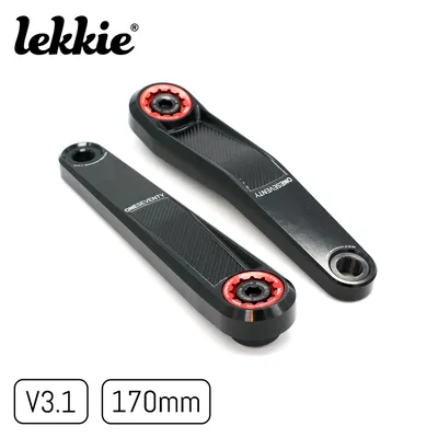 Obrázok produktu pre windmeile | Lekkie Buzz Bars Pedal Arms, Left Offset Square Drive 170mm, V3.1, Black and Red, kľuky pre Bafang BBS01/02/HD, E-Bike, Pedelec
