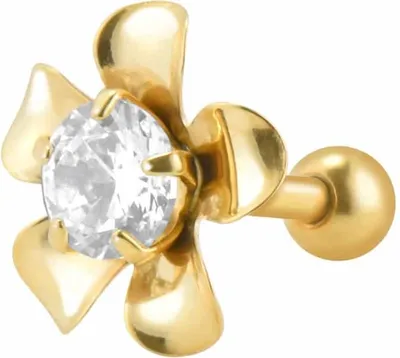 Produktbild von Ohrpiercing Chirurgenstahl Ohrpiercing BLUME + KRISTALL