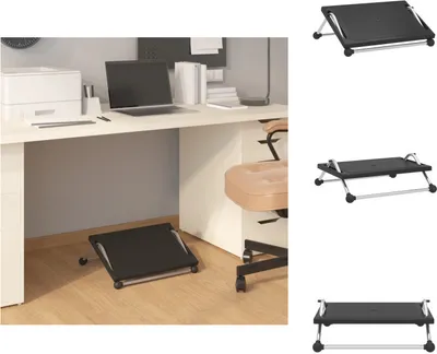 Immagine prodotto di vidaXL Poggiapiedi nero 45x40x13,5 cm - Sgabello imbottito