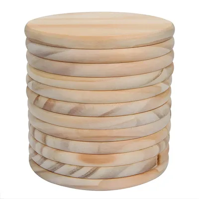 Produktbild von DIY Untersetzer aus Buchenholz - 70 mm Holzscheiben unbehandelt - 20 Stück - Runde Holzuntersetzer für Basteln und Dekoration
