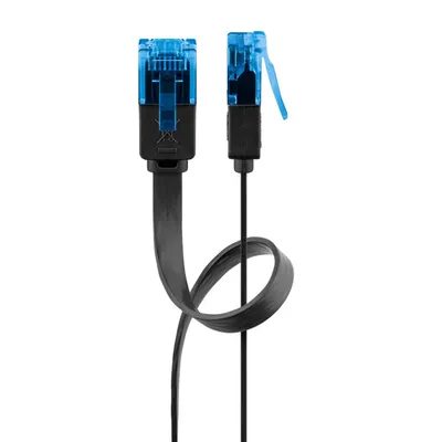 Obrázek produktu pro Goobay 96323 Plochý propojovací kabel CAT 6A, U/UTP, černý, 2 m - měděný materiál