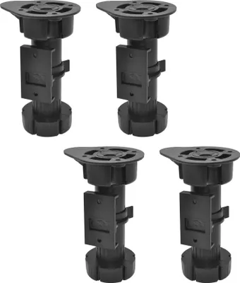 Produktbild von WAGNER Küchenverstellfuß 4tlg. Set -Durchmesser Ø 46 x 100-120 mm, Anschraubplatte, Kunststoff, schwarz - 12039500