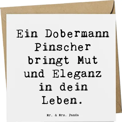 Produktbild von Mr. & Mrs. Panda Glückwunschkarte Spruch Dobermann Pinscher - Weiß - Geschenk, Grußkarte, Hunderassen Pflege, loyaler Freund, treue Begleiter, doppelkarte, Wachhund, Mut