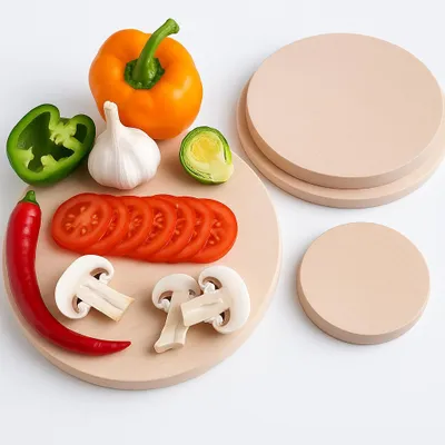 Image de Planche à découper en bois ronde 10 cm | Mini planche de cuisine | Sous-plat en bois pour servir | Petite planche ronde pour apéritifs