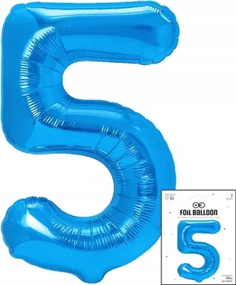 Obrázek produktu pro fóliový balónek číslo 5 modrý na narozeninovou párty 40cm