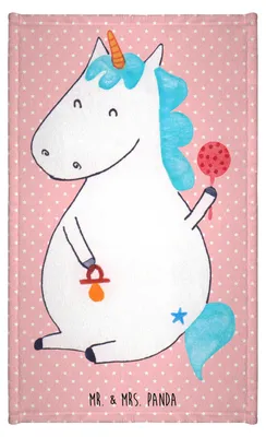 Produktbild von Mr. & Mrs. Panda Handtuch Einhorn Baby - Rot Pastell - Geschenk, Einhörner, Unicorn, Klein, Party, Eltern, Gästehandtuch 30x50, Baumwollhandtuch, Geburtstag, Gäste-WC