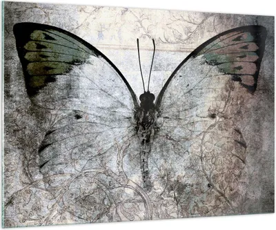 Produktbild von Bilder auf glas - Schmetterling Abstraktion - 100x70cm - Glasbilder - Wandbilder - Kunstdruck - zum Aufhängen bereit - Wanddekoration aus Glas - Glas Bilder - Wandbild auf Glas - GAA100x70-3679