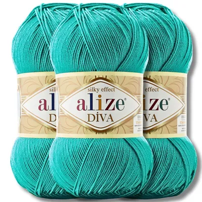 Produktbild von Alize 3x 100g Diva Wolle, Uni, Häkeln, Stricken (610)
