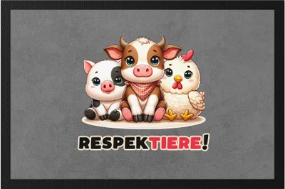 Produktbild von RespekTIERE Süße Tiere Fußmatte - Veganer Vegetarier Geschenk