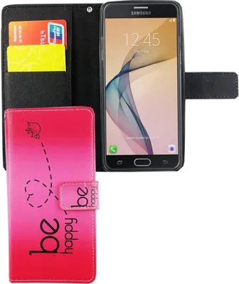 Produktbild von Handyhülle Tasche für Handy Samsung Galaxy J5 Prime Be Happy Pink