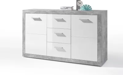 Produktbild von Sideboard Inga 147 cm mit 2 Türen und 3 Schubladen - Beton/Weiß