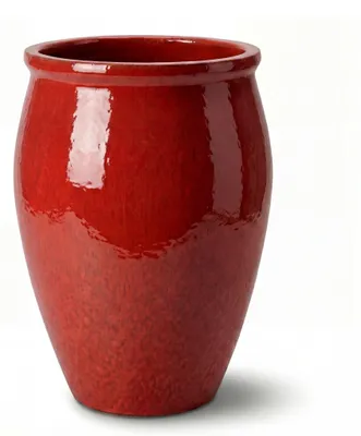 Produktbild von Provencelia Keramik Pflanzkübel Bacchus Rot, Ø50 x H68 cm, frostbeständig, handgefertigt, glasiert, Outdoor, Garten, Terrasse, winterfest