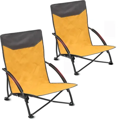Produktbild von Sekey 2er Set Strandstuhl Faltbar Campingstuhl Leicht Faltstuhl Sonnenstuhl Klappstuhl, Gelb