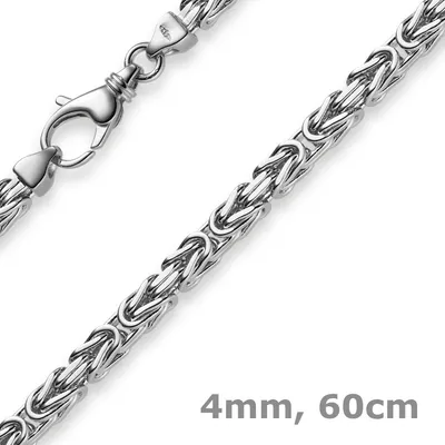 Produktbild von 4mm Königskette Kette aus 585 Gold Weißgold massiv 60cm Goldkette Herren