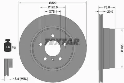 Produktbild von Bremsscheibe TEXTAR 92161103