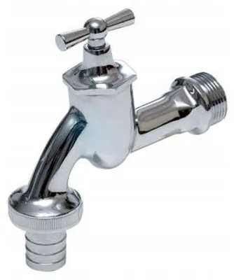 Image de Tycner Robinet d'arrosage chromé 3/8'' avec vanne