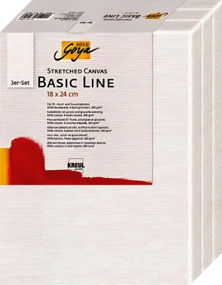Produktbild von KREUL 631824, Lackierung, Vorgestreckte Leinwand, Weiß, Baumwolle, 380 g/m², 180 mm