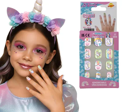 Imagen del producto de Unicornio: Arte de uñas mágica, diseño de carnaval onírico, pegatinas de criaturas fantásticas coloridas, brillo, creatividad, diversión, imaginación. Ideal para niños. Color: Multicolor