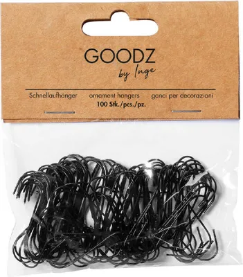 Produktbild von 100 Schnellaufhänger S-Haken 3.3 cm schwarz