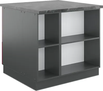 Produktbild von Kücheninsel Vicco Fame-Line Bordeaux Hochglanz/Anthrazit 90 cm mit Schublade, ohne Arbeitsplatte, Model 38713