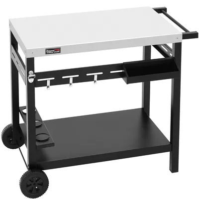 Produktbild von Royal Gourmet Grillwagen Rollwagen mit Edelstahl-Platte für Tischgrill und Pizzaofen, Outdoor Grilltisch mit außergewöhnlicher Tragfähigkeit